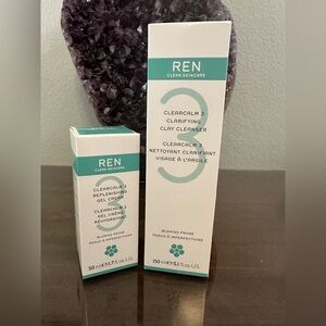 NIB: REN, 2 pack, Clean Skincare Blemish Proned, Cleaner & Gel cleaner